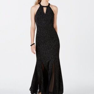 NWOT Nightway: Glitter-Knit Teardrop Gown
